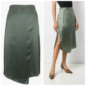 Vince Sage Flint Silk Midi Skirt